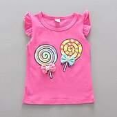 cheap Sets-Girls&#039; 3D Cartoon Bow T-shirt &amp; Shorts Short Sleeve Chic &amp; Modern Basic Casual Kid&#039;s
