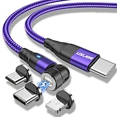 お買い得  スマホケーブル-マルチ充電ケーブル 60W 3.3フィート 6.6フィート USBCからLightning/マイクロ/USBC 3 A 急速充電 ナイロン編組 耐久 磁石バックル 用途 サムスン Xiaomi Huawei 携帯電話アクセサリー