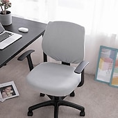 ieftine Husă scaun de birou-husă scaun de birou pentru computer burgundă elastică, rotativă, pentru scaun pentru jocuri, elastic, jacquard, negru, uni, culoare solidă, moale, durabil, lavabil