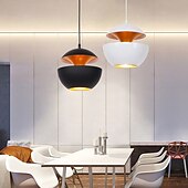 economico Luci a sospensione-lampada a sospensione a led lampada da soffitto 25cm 35cm rotonda design semplice oro nero oro bianco e27 / e26 i lampada a led ristorante lampada da soffitto studio bar camera da letto lampada ac220v