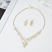 cheap Accessories and More-Hoop Earrings Two-piece Suit Imitation Pearl Alloy 1 Necklace Earrings Women's Stylish Elegant Fashion Cute Lovely Geometrical Precious Geometric Jewelry Set For School Gift Daily