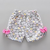 cheap Sets-Girls&#039; 3D Cartoon Bow T-shirt &amp; Shorts Short Sleeve Chic &amp; Modern Basic Casual Kid&#039;s