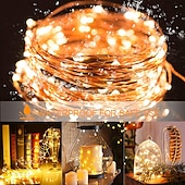 cheap Battery String Lights-30 PCS 12PCS 6PCS Fairy Lights Battery Operated (Included) 600LED 240LED 120LED Mini String Lights Waterproof Copper Wire Firefly Starry Lights for Halloween Party Christmas Festivals Decorations