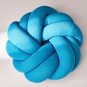 baratos Almofadas de chão-Travesseiro de nó redemoinho travesseiro de chão bola almofadas decorativas 13,8 polegadas travesseiro macio redondo atado para casa cama quarto decoração sofá escritório decoração travesseiro de