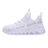 cheap Kids&#039; Athletic shoes-Kids&#039; Black Breathable Mesh Running Sneakers with Lace-Up Design and Bold Letter Print - Comfortable Athletic Shoes for Boys