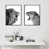 cheap Animal Prints-Wall Art Canvas Prints Painting Artwork Picture Animal Lion Home Decoration Decor Rolled Canvas No Frame Unframed Unstretched
