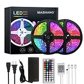 رخيصةأون أضواء الشريط للماء-20 م 4x5 م شرائط قابلة للانثناء لأضواء LED مجموعات ضوء أضواء RGB بشكل شريط 1200 المصابيح 2835 SMD 8 ملم 1SET RGB عيد الميلاد رأس السنة ضد الماء قابل للقص ديكور 100-240 V / اللصق التلقي
