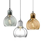 abordables Suspension-LED pendentif lumière personnalité simple grande ampoule lustre restaurant créatif barre lumineuse chambre lustre en verre à tête unique