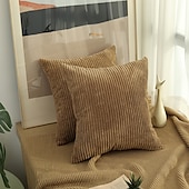 preiswerte Kissen-Trends-Dekorative Wurfkissen, 1 Stück, schlichter Cord-Kissenbezug, einfacher Maisstreifen-Kissenbezug, reine Farbe, Plüschkissen, mehrfarbig, Sofa-Umarmungskissenbezug, rosa, blau, salbeigrün, lila, gelb