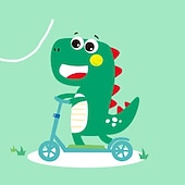 billige Guttas utendørsjakker-Unisex Gutt Jente 3D Dinosaur Regnfrakke Langermet Sommer Vår Høst Aktiv søt stil Polyester Barn 3-8 år Gate Feriereise Normal