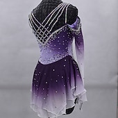 economico Abiti da Pattinaggio Artistico-Vestito da pattinaggio artistico Per donna Da ragazza Pattinaggio sul ghiaccio Vestiti Completi Grigio Croce posteriore Retato Elastene Elevata elasticità Addestramento Competizione Vestiti da