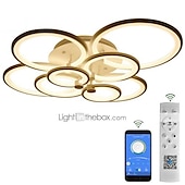 cheap Dimmable Ceiling Lights-60/80/95 cm Chandelier Dimmable Ceiling Light LED Geometric Shapes Flush Mount Lights Metal Layered Modern Style Linear Painted Finishes 110-120V 220-240V