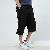 Χαμηλού Κόστους Κλασσικός-Ανδρικά Σορτς φορτίου σορτς κάπρι Κάπρι παντελόνια Pantaloni Scurți de Drumeție Ελαστική μέση Πολλαπλή τσέπη Με Ζώνη Σκέτο Άνεση Αναπνέει Μήκος μοσχάρι Καθημερινά Αθλητικά Streetwear