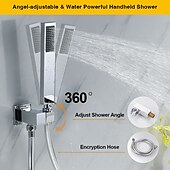 billiga Duschkranar-Duschkran / Duschsystem Uppsättning - Handdusch inkluderad Vattenfall Nutida Krom Monteras inomhus Keramisk Ventil Bath Shower Mixer Taps