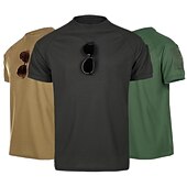 preiswerte Klassisches Poloshirt für Herren-Herren Jagd-T-Shirt Taktisches Militärhemd Außen Extraleicht(UL) Belüftung Schnelles Trocknung Atmungsaktiv Frühling Sommer Einfarbig Shirt Polyester Kurzarm Campen und Wandern Jagd Angeln Schwarz
