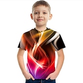 barn pojkar 3d yrsel t-shirt kortärmad regnbåge optisk illusion färgblock 3d-tryck blå lila svart barn toppar sommar basic streetwear sport billiga Pojkens 3D Vision & Geometri-barn pojkar 3d yrsel t-shirt kortärmad regnbåge optisk illusion färgblock 3d-tryck blå lila svart barn toppar sommar basic streetwear sport