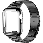 billige Apple Watch-bånd-Lenkearmbånd Kompatibel med Apple Watch-klokkereim med Case Metalllås Spenne Rustfritt stål Erstatningsklokkerem til 38mm 40mm 41mm 42mm 44mm 45mm 49mm iwatch Series Ultra 8 7 6 SE 5 4 3 2 1