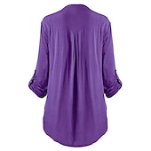 preiswerte Damen Arbeitsoberteile-Damen Hemd Spitzenhemd Tunika Hemdbluse elegant Urlaub Damen einfarbig Blumenspitze Häkel Langarm normale Oberteile Hemdkragen Party Casual Alltag Schwarz Weiß Wein Mintgrün