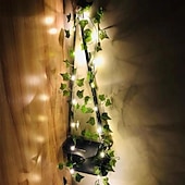 お買い得  電池式-エレガントなウェディング レセプション パーティー 人工植物 LED ストリング ライト 2m クリーパー グリーン リーフ ホーム ウェディング 屋外 アイビー ツタ デコレーション ランプ DIY ハンギング ガーデン パティオ ヤード (電池なし)