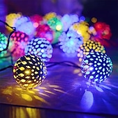 cheap Solar String Lights-Elegant Wedding Party Reception Solar LED String Lights - Moroccan Ball Outdoor Garden Lights, Waterproof 10M-50LED, 7M-30LED, 5M-20LED Globe Lanterns for Home Decoration
