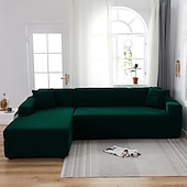 billiga Sofföverdrag-stretch sofföverdrag överdrag vinröd elastisk sektionssoffa fåtölj loveseat 4- eller 4- eller 3-sits L-form grå blå vanlig solid mjuk slitstark tvättbar
