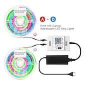 cheap WiFi&amp;Music Control-Addressable Dream color RGBIC WiFi Bluetooth LED Light Strip 5~10m 16.4~32.8ft Waterproof 5050SMD Work with Alexa Google Assistant