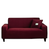 baratos Cobertura de Sofa-capa de sofá capa de sofá jacquard elástico secional poltrona sofá de dois lugares 4 ou 4 ou 3 lugares em forma de l bordô vermelho branco cinza preto liso cor sólida macio durável lavável