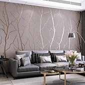 Χαμηλού Κόστους Ταπετσαρία-δροσερές ταπετσαρίες ανάγλυφη ταπετσαρία τοίχου τοιχογραφία μοντέρνα 3d ταπετσαρία χοντρή μη υφασμένη απομίμηση ελαφιού βαθύ ανάγλυφο μοτίβο καμπύλης κάλυμμα τοίχου αυτοκόλλητο ταινία μοντέρνα δέντρο
