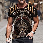 abordables T-shirts 3D-Homme 3D Poker T shirt Manche Courte T-shirt 3D effet Col Rond Chemise Rétro Vintage Design Décontractées Soirée du quotidien A B C Vêtement Tenue Grande Taille S M L XL XXL 3XL 4XL