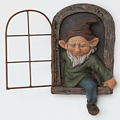 halpa puutarhaveistoksia ja patsaita-mini puutarha käsityöt koristelu gnome jättää ikkunan oikukas puu veistos puutarhan koristelu puutarha gnome ulkokoriste