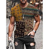 cheap Men&#039;s Plus Size T-shirts-Men&#039;s Plus Size Shirt Big and Tall Graphic Round Neck Print Short Sleeve Summer Spring &amp; Summer Basic Casual Big and Tall Street Casual Tops