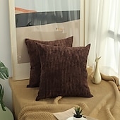 preiswerte Kissen-Trends-Dekorative Wurfkissen, 1 Stück, schlichter Cord-Kissenbezug, einfacher Maisstreifen-Kissenbezug, reine Farbe, Plüschkissen, mehrfarbig, Sofa-Umarmungskissenbezug, rosa, blau, salbeigrün, lila, gelb