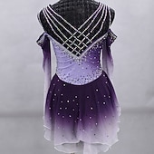 economico Abiti da Pattinaggio Artistico-Vestito da pattinaggio artistico Per donna Da ragazza Pattinaggio sul ghiaccio Vestiti Completi Grigio Croce posteriore Retato Elastene Elevata elasticità Addestramento Competizione Vestiti da