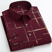 ieftine Cămăși de rochie pentru bărbați-Bărbați Cămașă de Costum Cămașă fără călcat Nuntă Muncă Negru / Roșu Negru / Gri Negru Alb Manșon Lung Pătrat Vară Îmbrăcăminte Imprimeu
