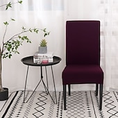 ieftine Husa scaun de sufragerie-husă pentru scaune de sufragerie burgundy elastic husă pentru scaune elastică pentru scaune pentru petrecere de luat masa hotel nuntă moale lavabilă