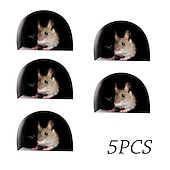 billiga Dekorativa väggstickers-5 st mushål väggdekaler för inomhus utomhus unika djur dekorationer för sovrum vardagsrum kontor 10x10cm
