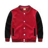 preiswerte Oberbekleidung-Jungen 3D Gestreift Mantel Langarm Herbst Aktiv Vintage Kinder Schule Täglich