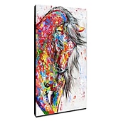 abordables Pinturas de animales-pintura al óleo hecha a mano pintada a mano arte de la pared mintura moderno abstracto caballo animal decoración del hogar decoración lienzo enrollado sin marco sin estirar