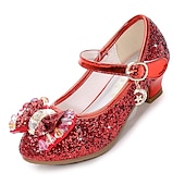 cheap Kids&#039; Princess Shoes-Girls&#039; Heels Glitters Princess Shoes Christmas Party Heels Toddler(9m-4ys) Little Kids(4-7ys) Big Kids(7years +) Daily Party &amp; Evening Bowknot Buckle Purple Red Blue Fall Spring / Rubber
