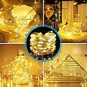 cheap Battery String Lights-30 PCS 12PCS 6PCS Fairy Lights Battery Operated (Included) 600LED 240LED 120LED Mini String Lights Waterproof Copper Wire Firefly Starry Lights for Halloween Party Christmas Festivals Decorations