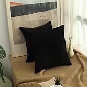 preiswerte Kissen-Trends-Dekorative Wurfkissen, 1 Stück, schlichter Cord-Kissenbezug, einfacher Maisstreifen-Kissenbezug, reine Farbe, Plüschkissen, mehrfarbig, Sofa-Umarmungskissenbezug, rosa, blau, salbeigrün, lila, gelb