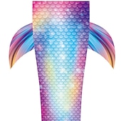 abordables Maillot de bain sirène-Enfants Fille Trois pièces Maillots de bain sirène Maillot de Bain Plage Natation Bloc de couleur à imprimé arc-en-ciel Actif Imprimer Maillots de bain 3-10 ans Eté Rose Claire Rose poussiéreuse