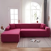 billiga Sofföverdrag-stretch sofföverdrag överdrag vinröd elastisk sektionssoffa fåtölj loveseat 4- eller 4- eller 3-sits L-form grå blå vanlig solid mjuk slitstark tvättbar
