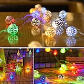 cheap Solar String Lights-Elegant Wedding Party Reception Solar LED String Lights - Moroccan Ball Outdoor Garden Lights, Waterproof 10M-50LED, 7M-30LED, 5M-20LED Globe Lanterns for Home Decoration