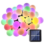 cheap Solar String Lights-Outdoor Solar String Light Solar LED String Lights Matte Bulb Warm White Colorful White 8 Mode Outdoor Waterproof 7M 50LEDs Fairy Lights Christmas Wedding Holiday Decoration Lights Garden Light