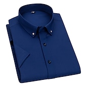 economico Camicie Button Down da uomo-Per uomo Camicie Camicia abbottonata Resistente alle rughe Camicia con colletto Stampe astratte Matrimonio Ufficio Nero Bianco Rosa Blu marino Manica corta Squadrata Per tutte le stagioni
