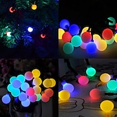 cheap Solar String Lights-Outdoor Solar String Light Solar LED String Lights Matte Bulb Warm White Colorful White 8 Mode Outdoor Waterproof 7M 50LEDs Fairy Lights Christmas Wedding Holiday Decoration Lights Garden Light