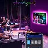cheap WiFi&amp;Music Control-20m 65ft LED Smart Strip Lights TV Backlight RGB Bluetooth Music Sync 5M 10M 15M 2835 SMD Color Changing with 40 Keys Controller for Bedroom Kitchen Home Decoration