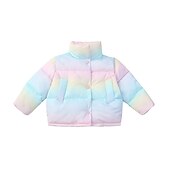 billige Jente&#039;s dun- og parka-jakke-Unisex Gutt Jente 3D عادي Jakke Dun Langermet Høst Vinter Aktiv Mote Grunnleggende Barn 2-6 år Skole Feriereise Gate Normal