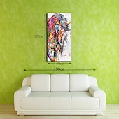 abordables Pinturas de animales-pintura al óleo hecha a mano pintada a mano arte de la pared mintura moderno abstracto caballo animal decoración del hogar decoración lienzo enrollado sin marco sin estirar